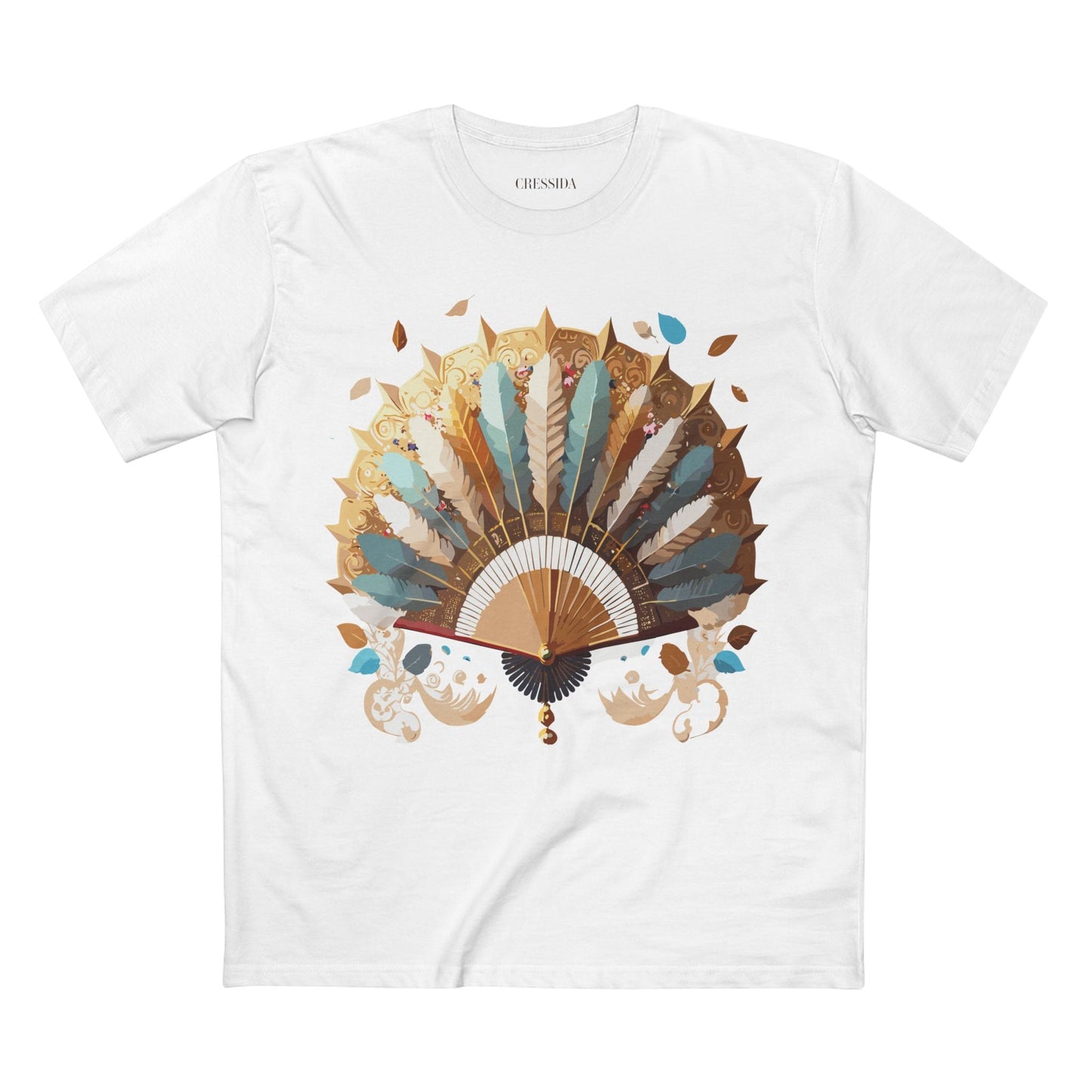 Antique Fan Graphic Design T-Shirt Unisex 100 Cotton Floral Carnival Artwork Tee 7
