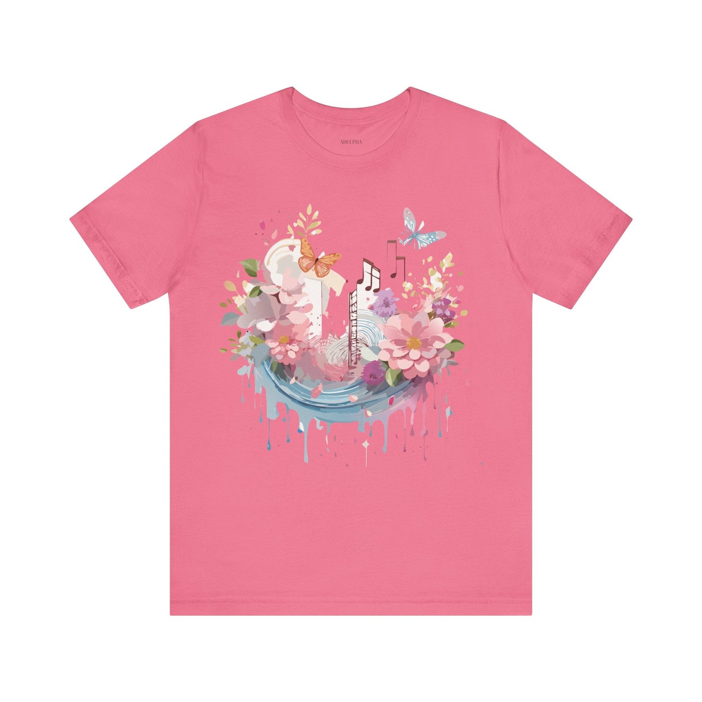 Music Graphic Unisex 100 Cotton Vintage Art with Musical Elements Tee 122