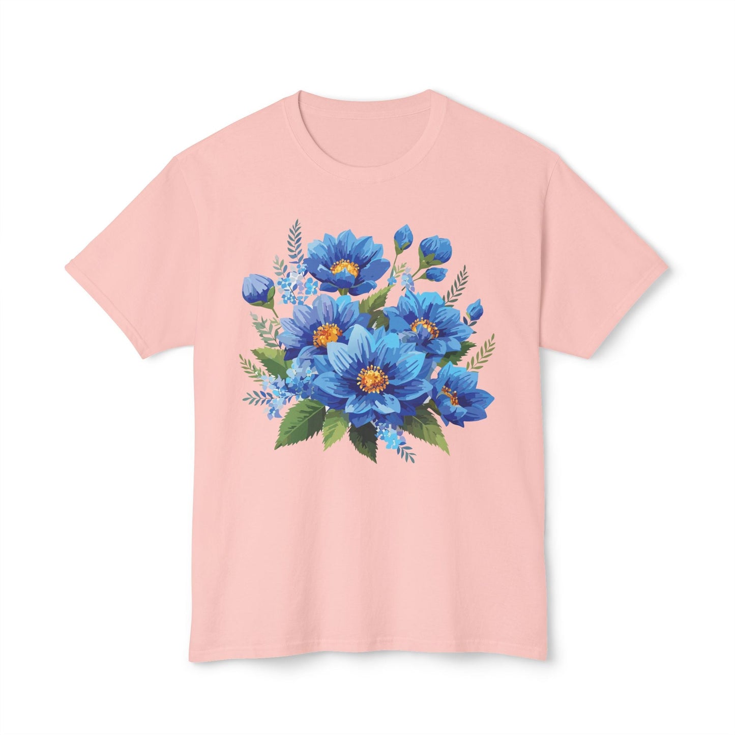 Unisex Floral T Shirt with Vintage Flower Art Print HD Cotton Tee Designed In USA