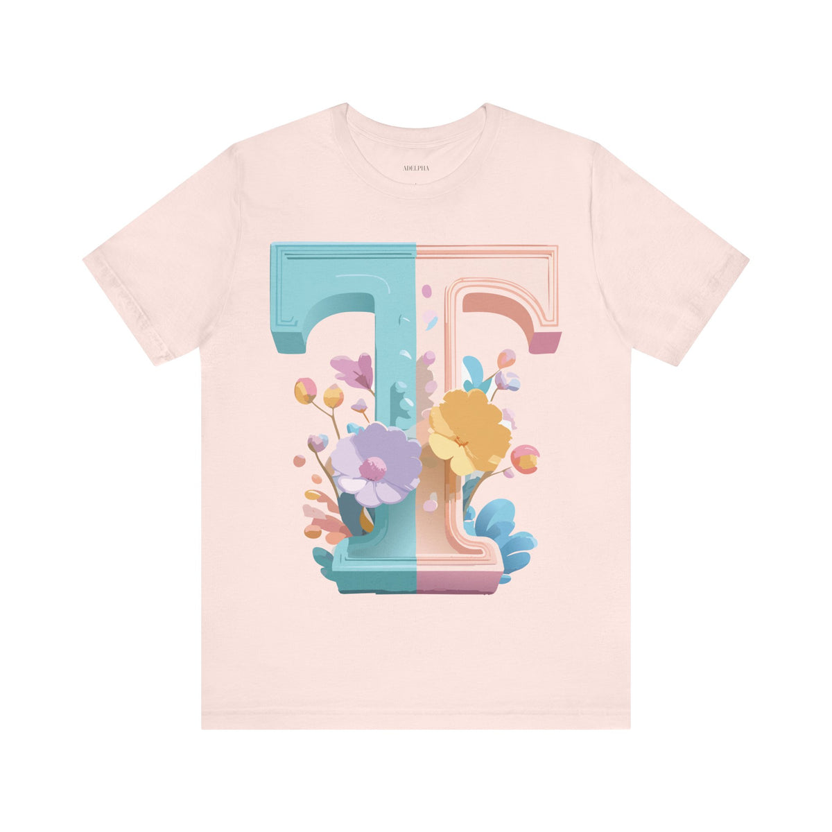 Letter T Graphic Unisex Cotton Bella+Canvas Tee with Art Letter Design