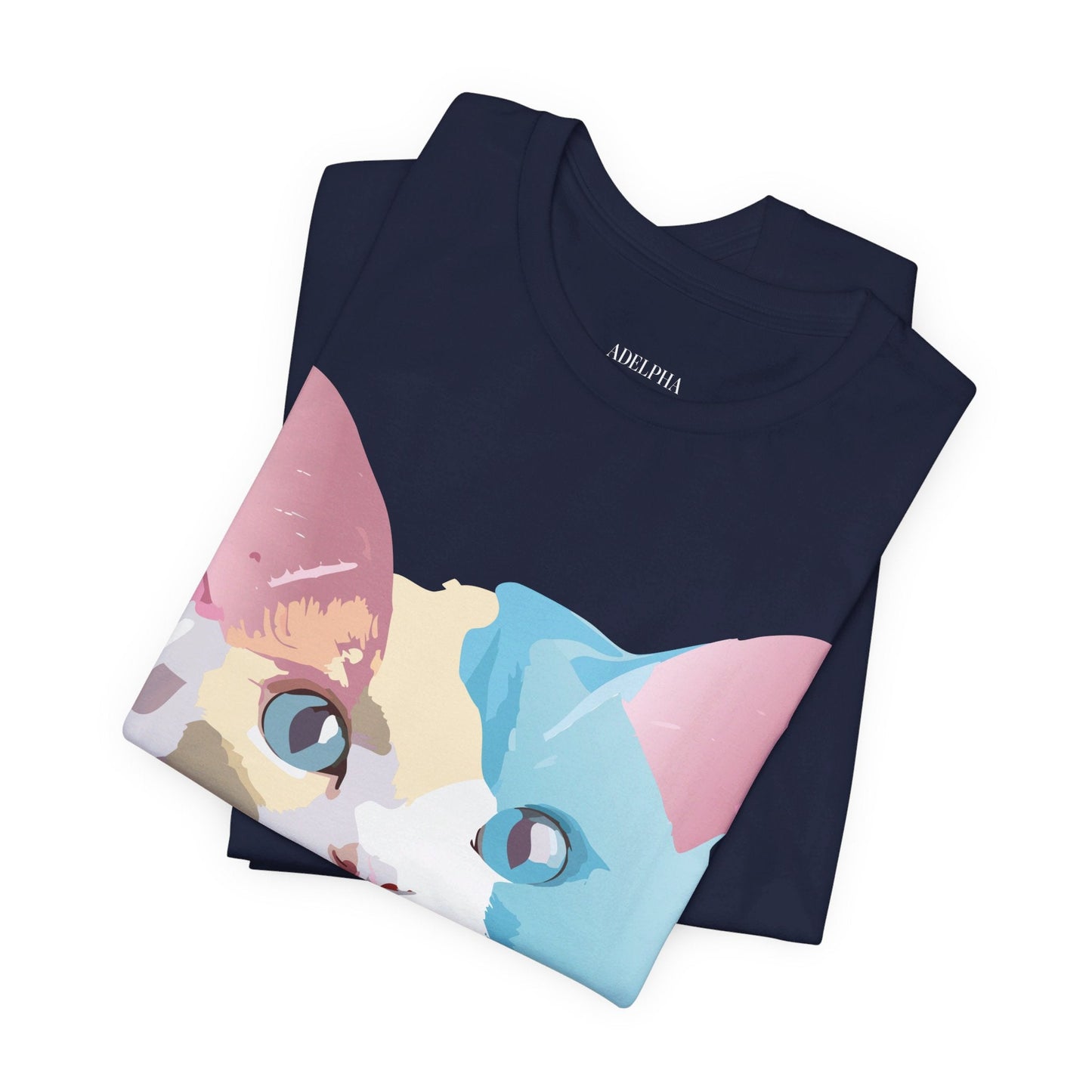 Cat Graphic Tee Unisex Short Sleeve Shirt With Vintage Adelpha Artwork