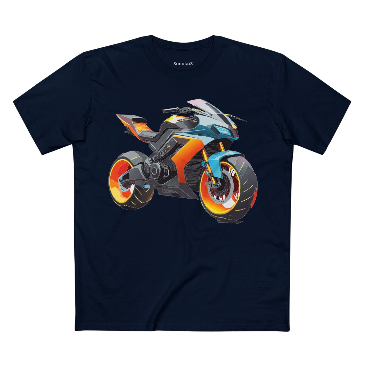 Moto Bike Graphic Unisex 100 Cotton Staple Tee 29