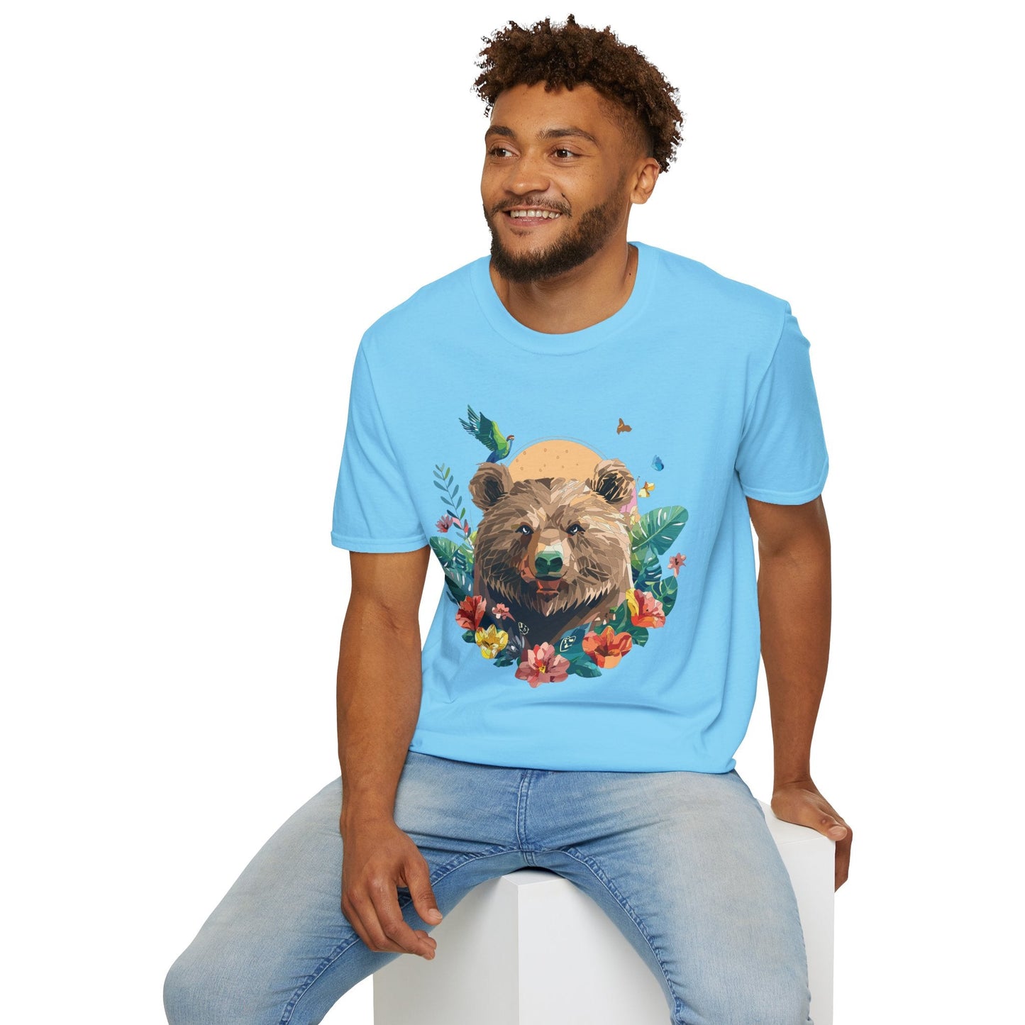 Bear T Shirt Unisex Graphic Tee Bear Lover Gift 100 Percent Ring Spun Cotton Softstyle 64000 Gildan