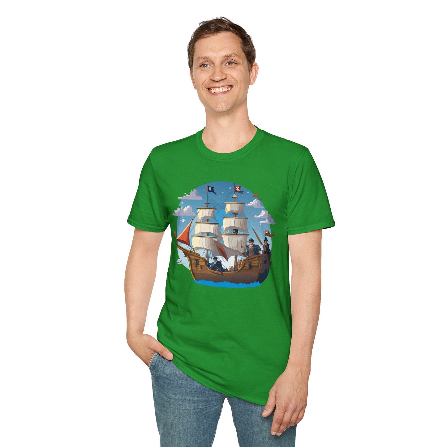 Ship T Shirts Frigate Vessel Tee Unisex Gildan Softstyle 64000 100 Percent Cotton