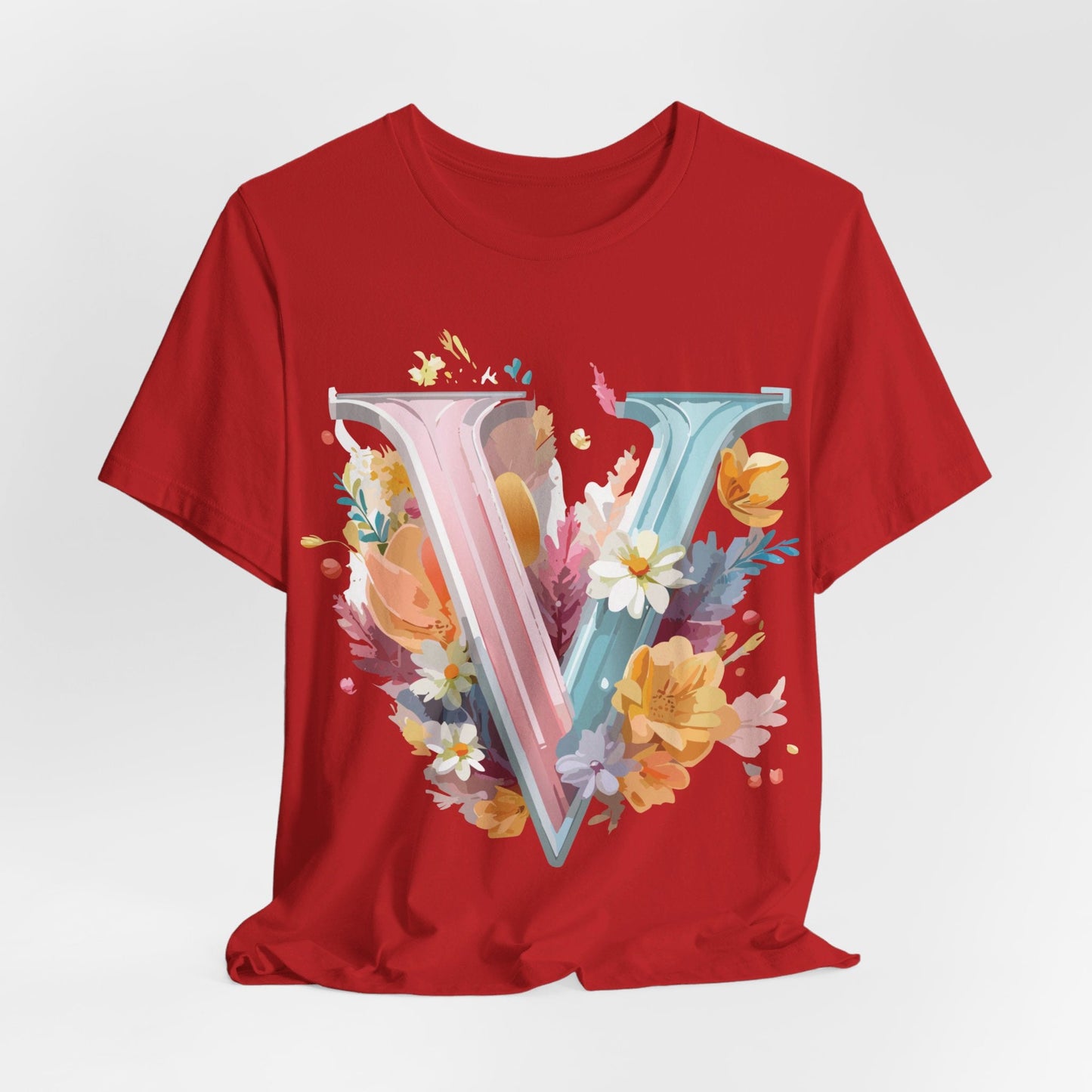 Letter V Shirt Unisex Graphic Tee With Vintage Inspired Artwork By Adelpha Premium Soft Jersey