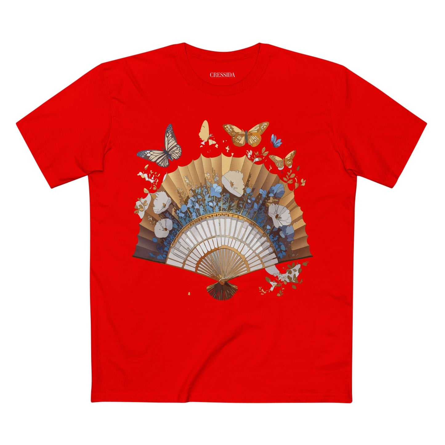 Antique Fan Graphic Design T-Shirt Unisex 100 Cotton Floral Carnival Artwork Tee 1
