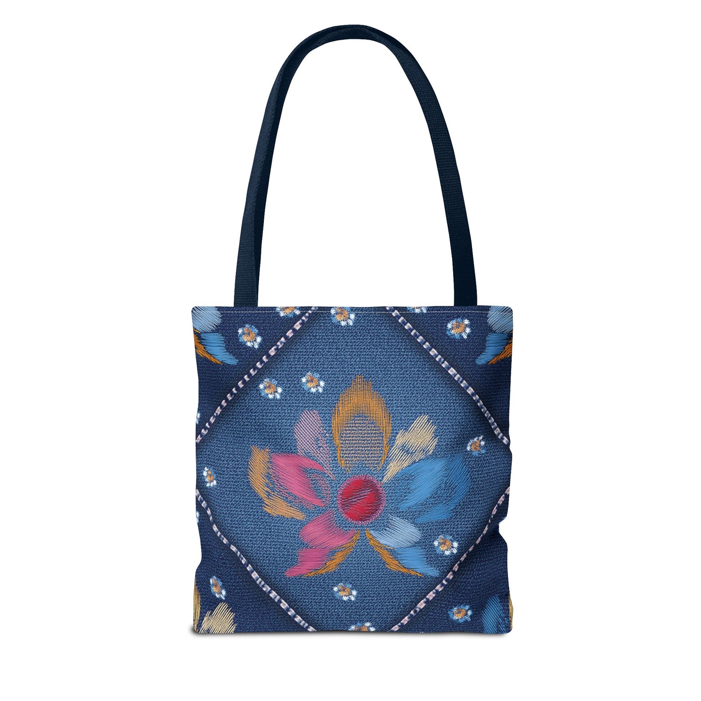 Denim Fabric Imitation Print Unisex Canvas Bag Poly Spun 3 Sizes Tote Bag 172
