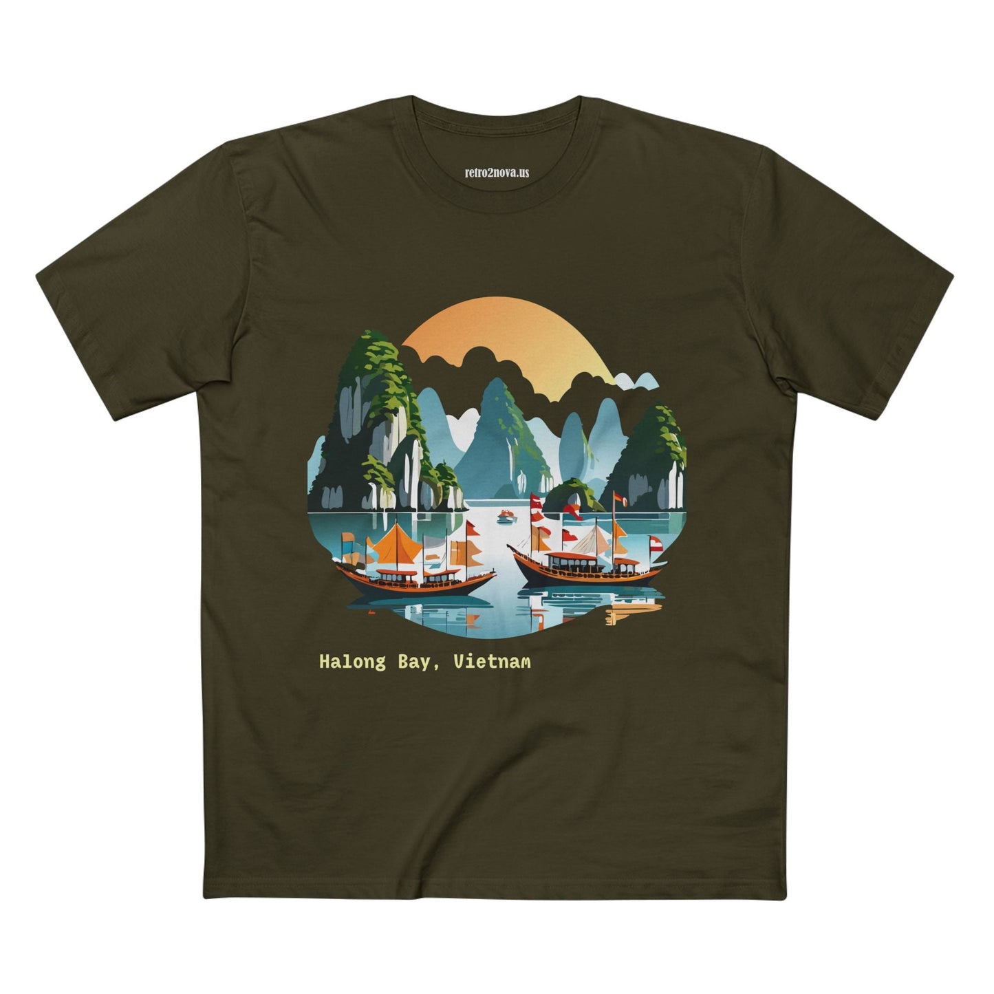 Travel Shirt Vietnam Tourist TT33 Unisex Premium Cotton Art Tee Retro2Nova Discover Art