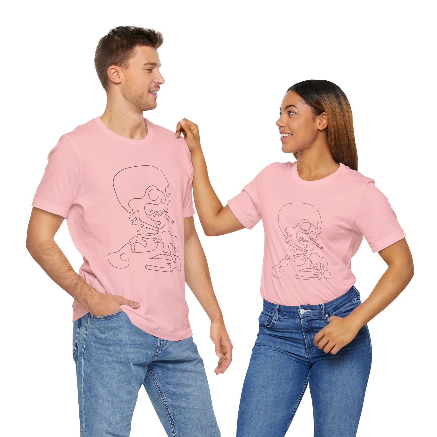 Unisex Cotton Tee Shirt with Skull