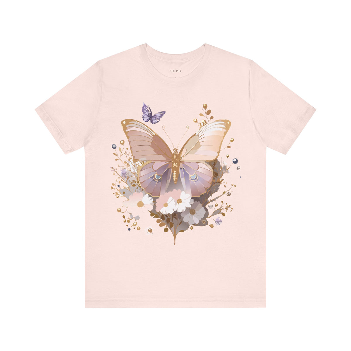 Butterfly Graphic Unisex Cotton Bella+Canvas Tee with Art Design n76