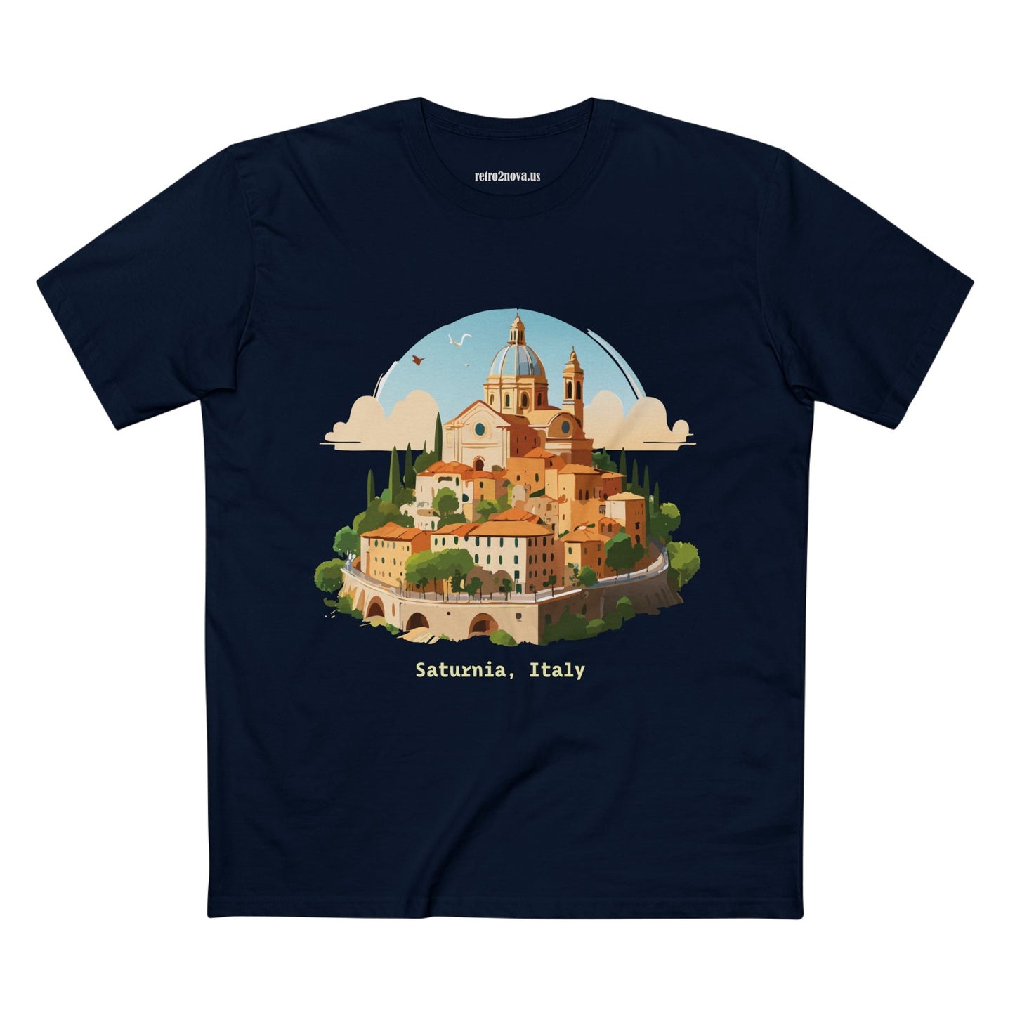 Italy Travel Shirt Unisex Premium Cotton Art Tee By Retro2Nova TT64 For Everyday Comfort