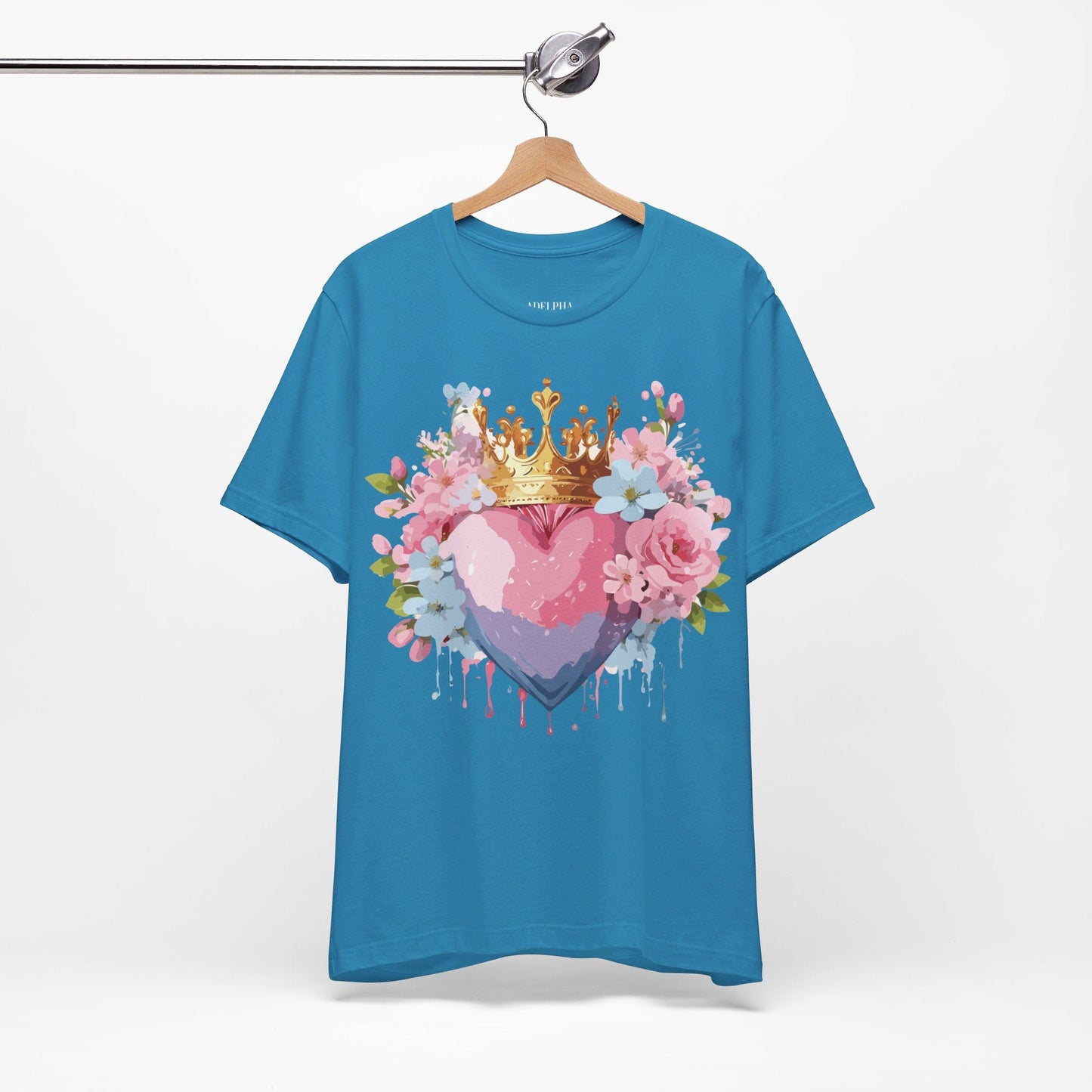 Valentine Day Graphic Unisex 100 Cotton Vintage Artwork with Love and Flower Design Tee 18
