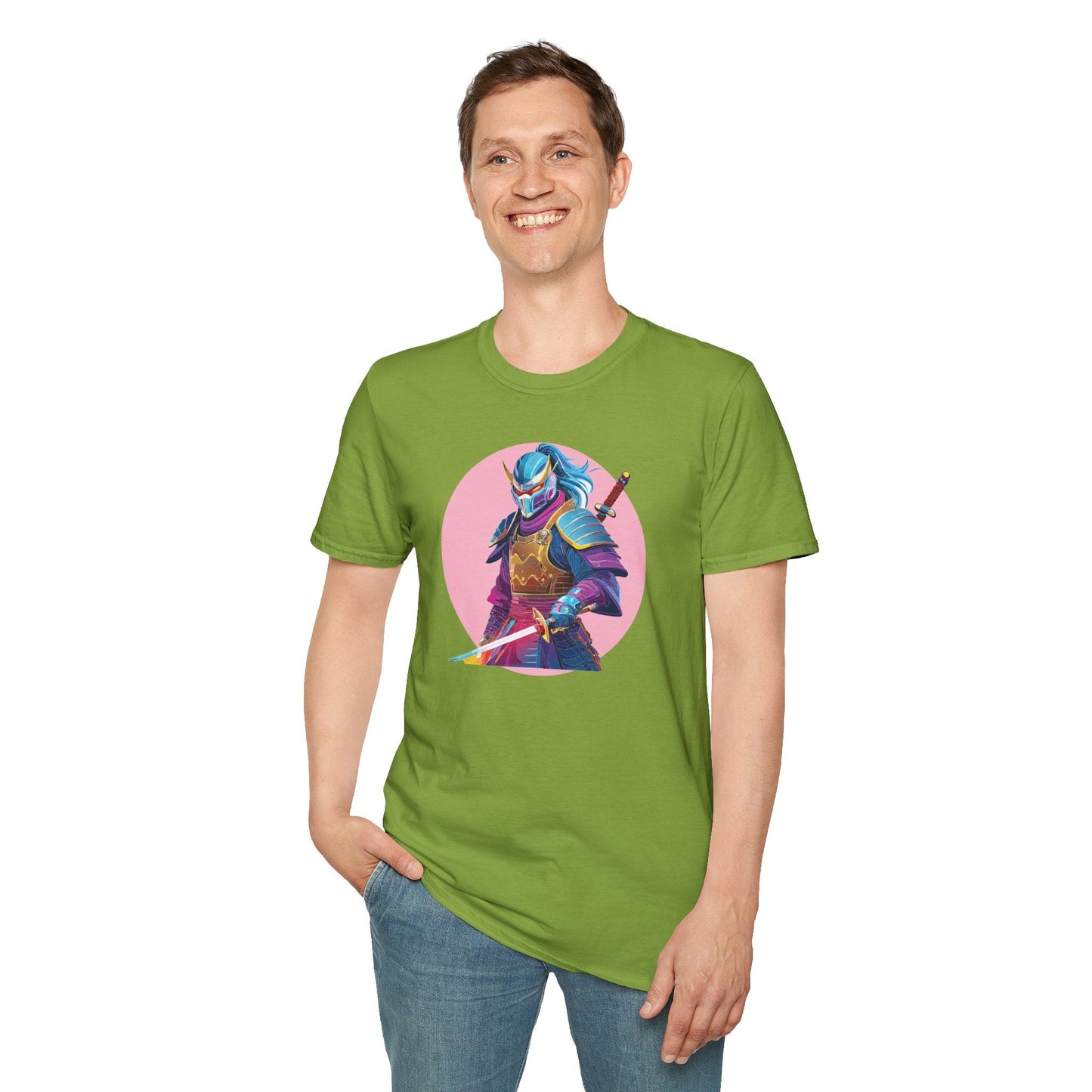 Samurai Themed Unisex Softstyle Tee Shirt Gildan 64000 100 Percent Ring Spun Cotton