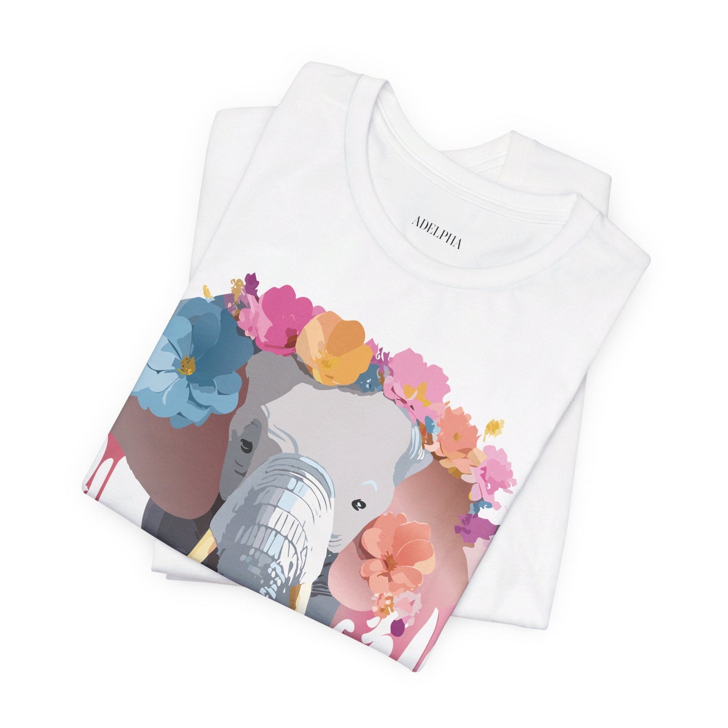 Adelpha Elephant Graphic Tee Unisex Short Sleeve Jersey Shirt With Vintage Artwork