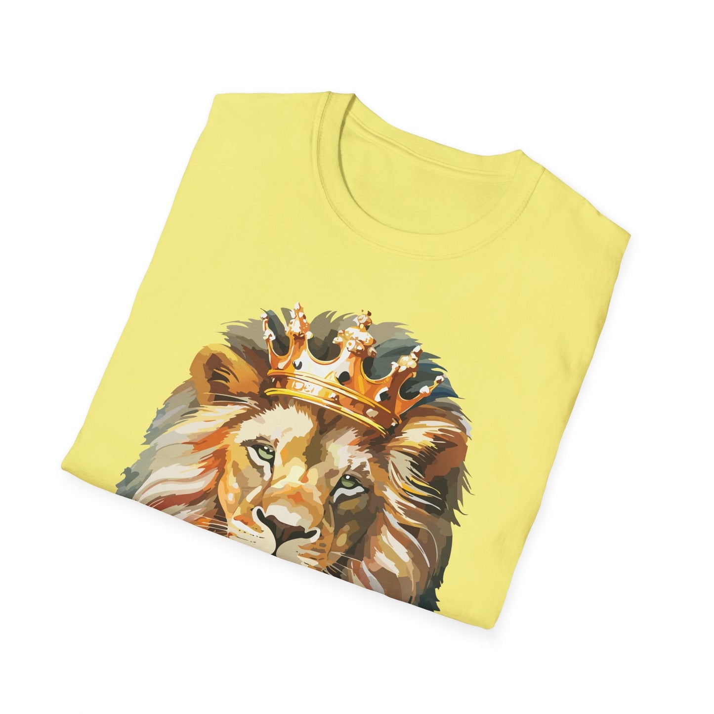 Unisex Lion Print T Shirt Softstyle 64000 One Hundred Percent Ring Spun Cotton