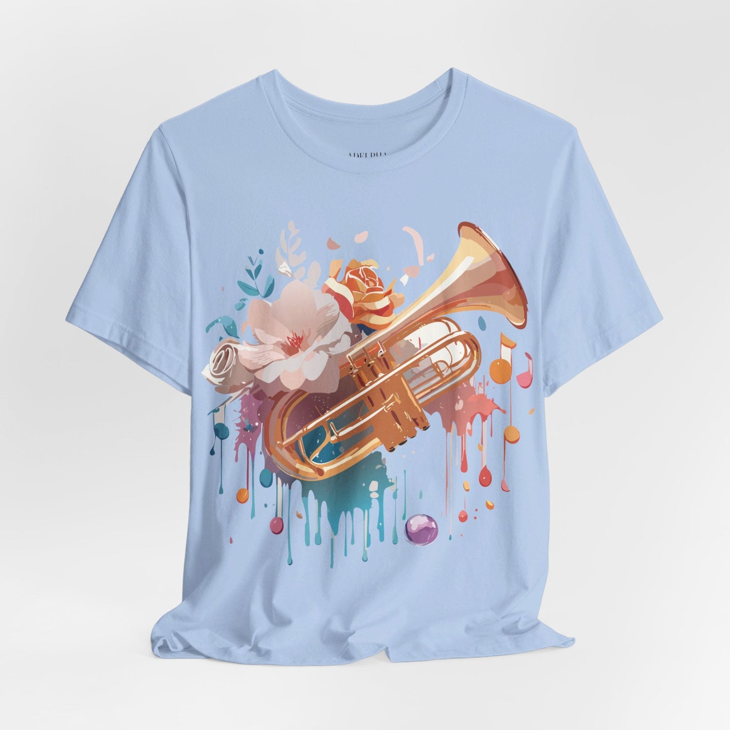 Music Graphic Unisex 100 Cotton Vintage Art with Musical Elements Tee 138