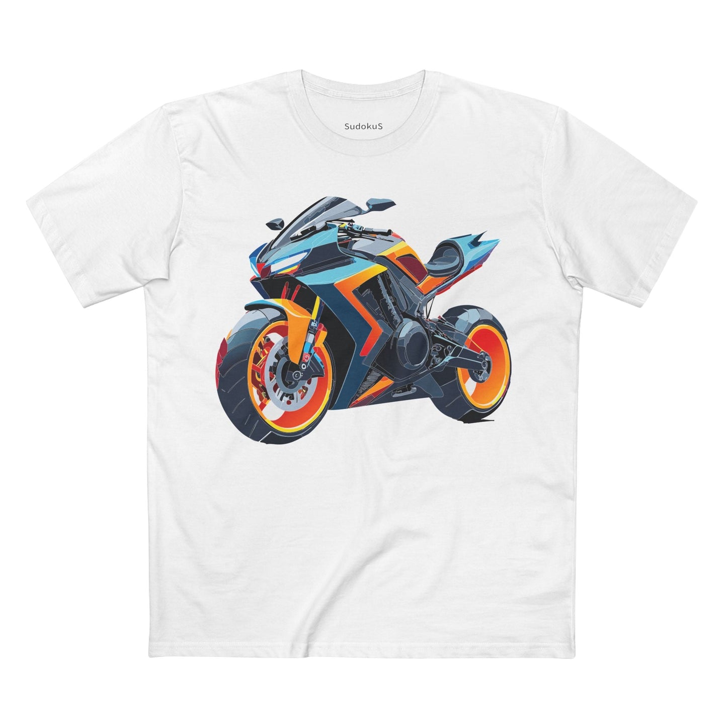 Moto Bike Graphic Unisex 100 Cotton Staple Tee 26