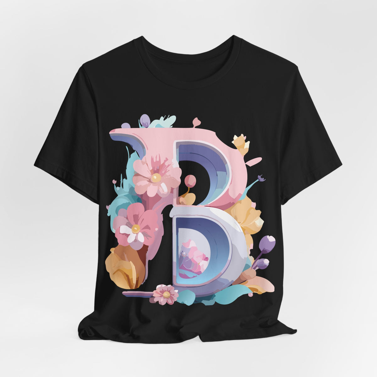 Letter B Graphic Unisex Cotton Bella+Canvas Tee with Art Letter Design