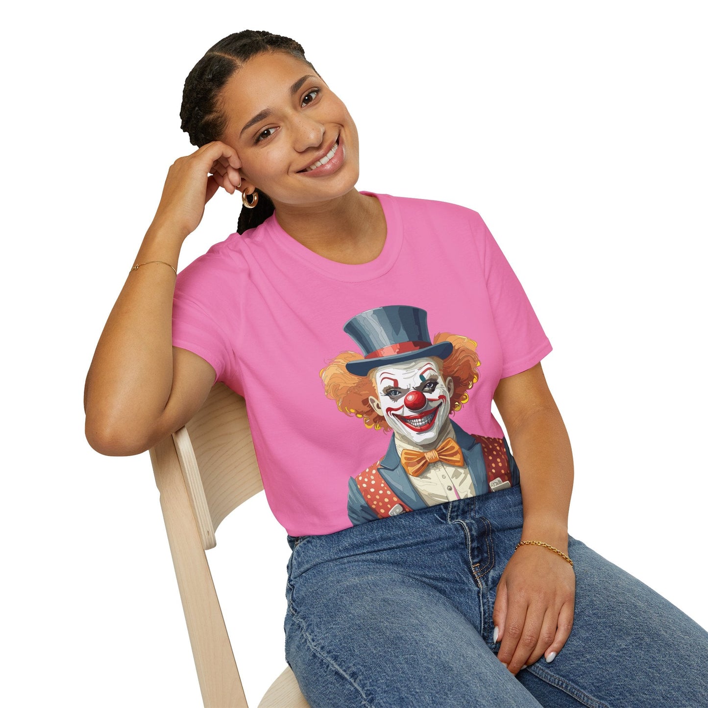 Clown Shirt, T Shirt with Clown, Funny Man Shirt, Tee Shirt with Funny Man, Circus Shirt, Shirt with Circus, Scary Man Shirt, Shirt with Scary Man