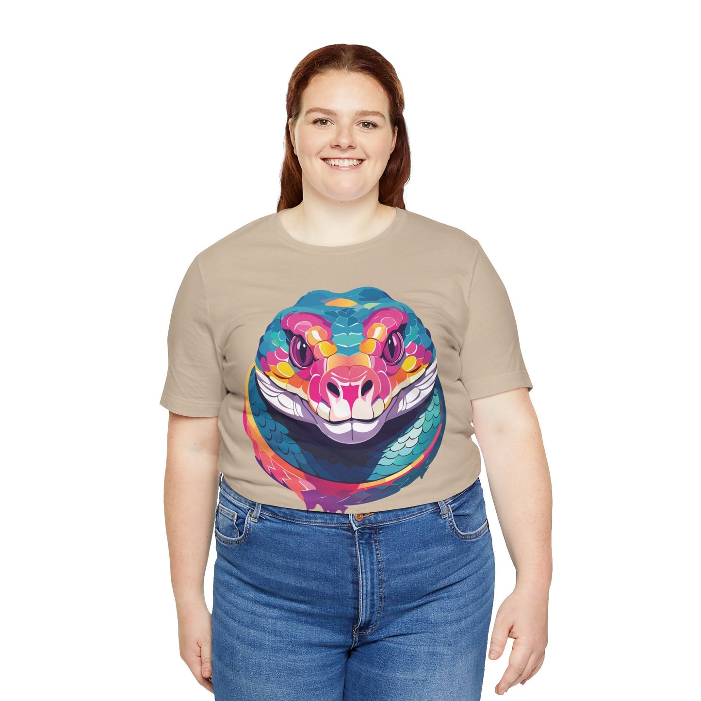 Unisex Animal Tee Shirt With Art Design, Wild Animals Short Sleeve Graphic Tee For Everyday Wear
