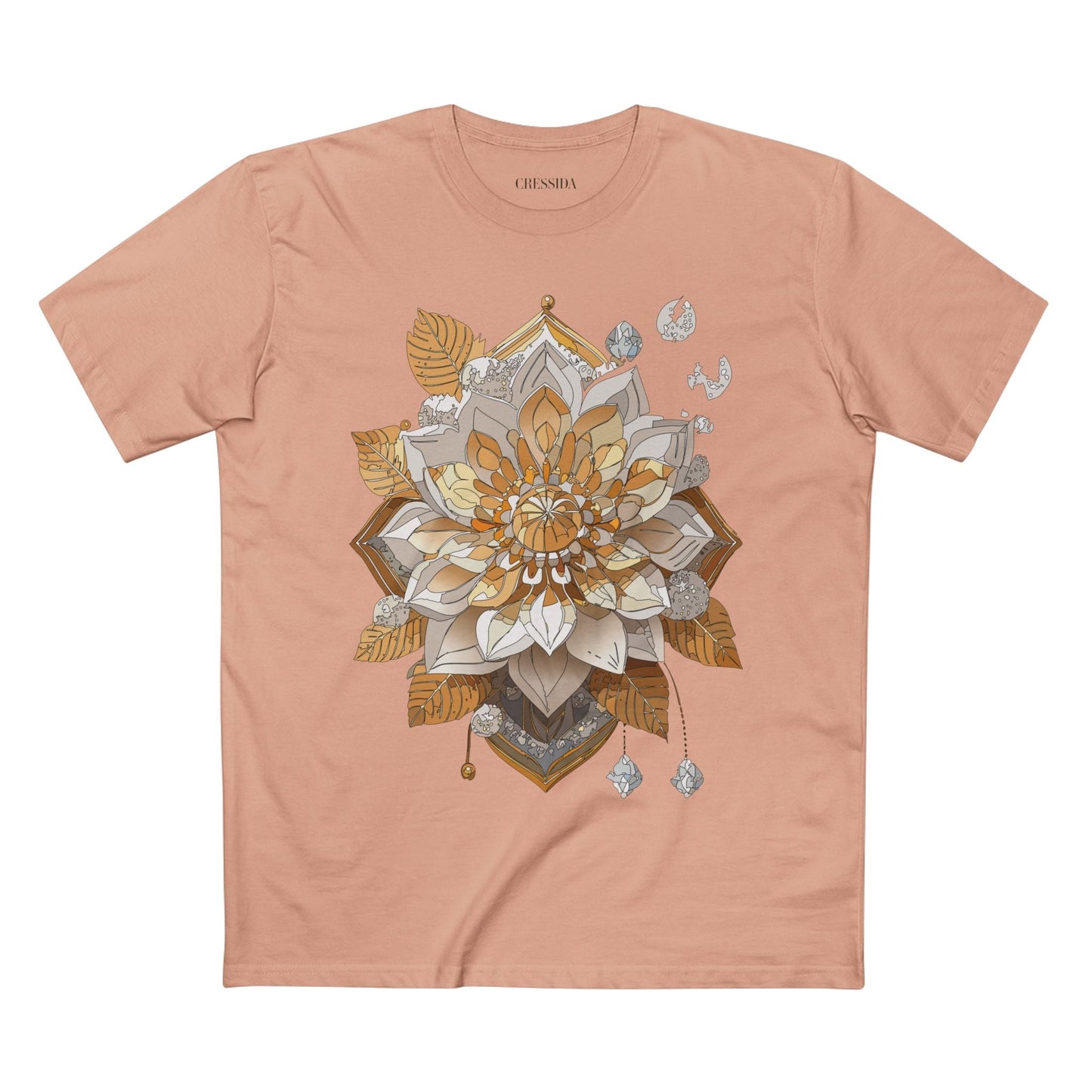 Floral Graphic T-Shirt Unisex 100 Cotton Art Design with Antique Flowers Tee 8