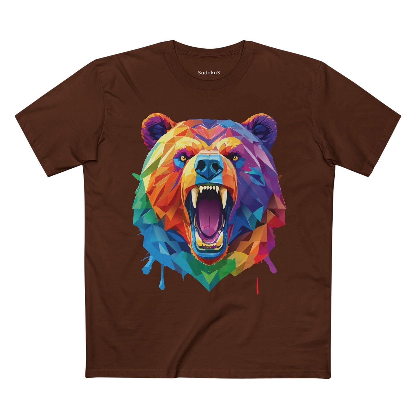 Bear Graphic Unisex 100 Cotton Staple Tee with Animal Design Artwork 20