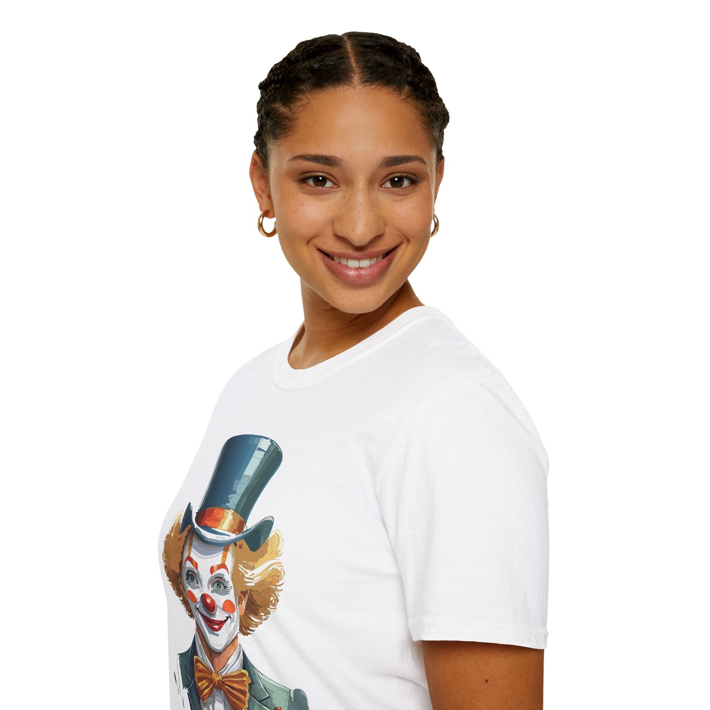Funny Clown Shirt Unisex T Shirt Circus Style Tee With Scary Man Artwork Gildan 64000