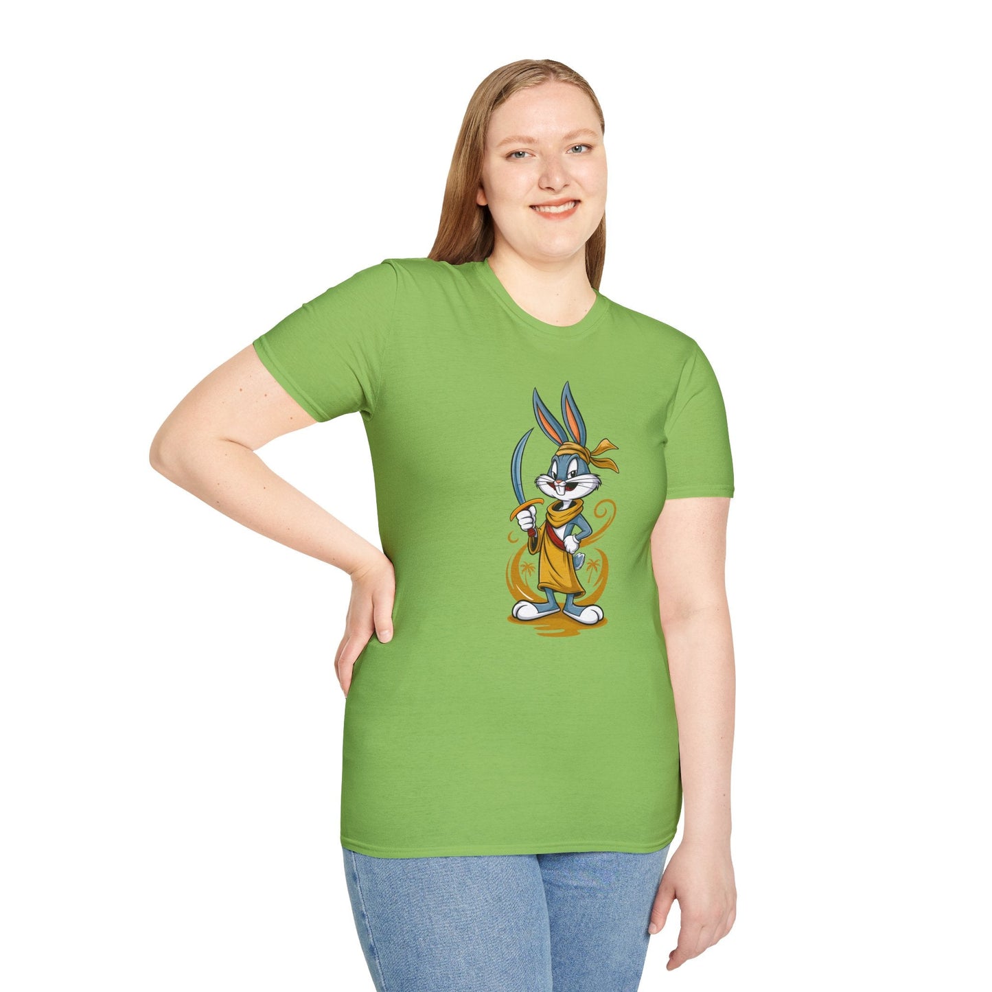 Cartoon Bunny Graphic Unisex Cotton Animal Animation Artwork Design Tee 27