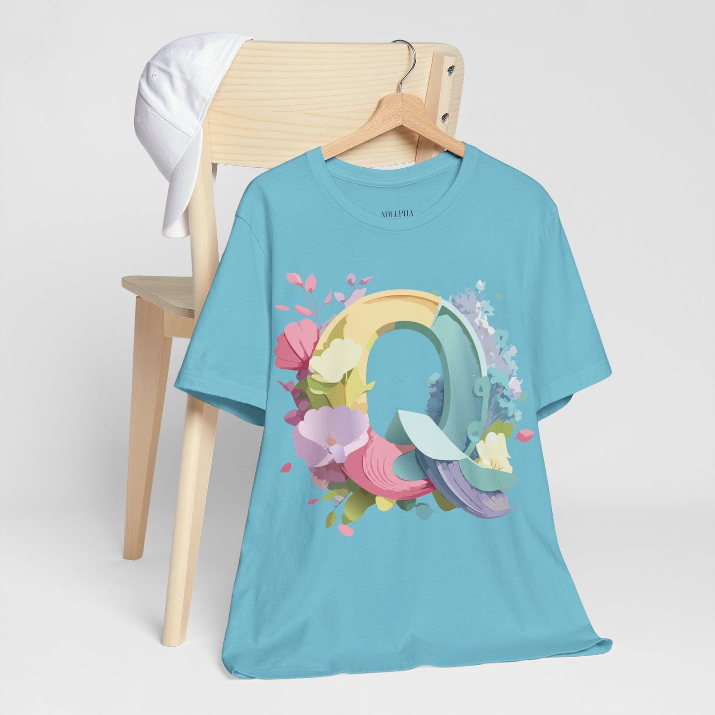 Letter Q Shirt Unisex Graphic Tee Featuring Vintage Inspired Artwork By Adelpha Collection