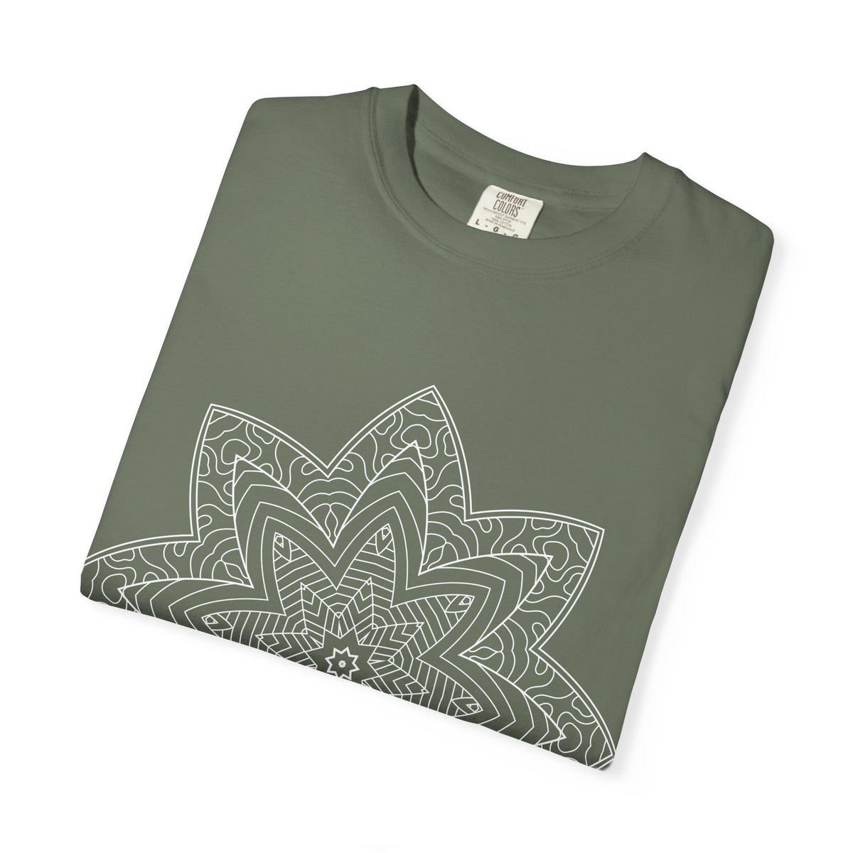 Unisex Garment Dyed Cotton T-Shirt with Mandala Graphic Design