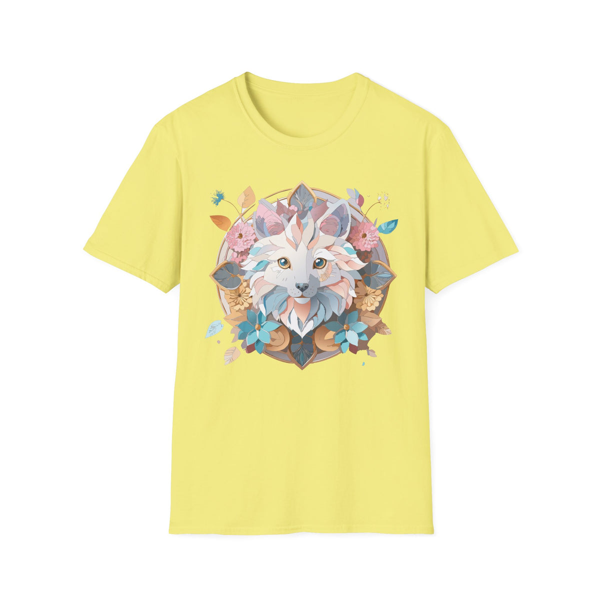Floral Fox Mandala T-Shirt | Fox Face Tee, Boho Nature Animal Design