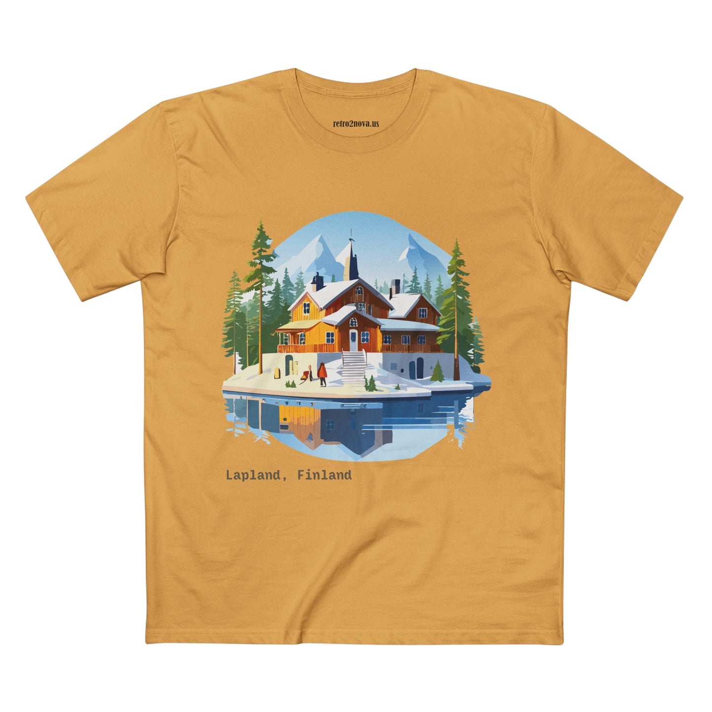 Lapland Travel Shirt Unisex Premium Cotton Tee With Original Art Design Retro2Nova