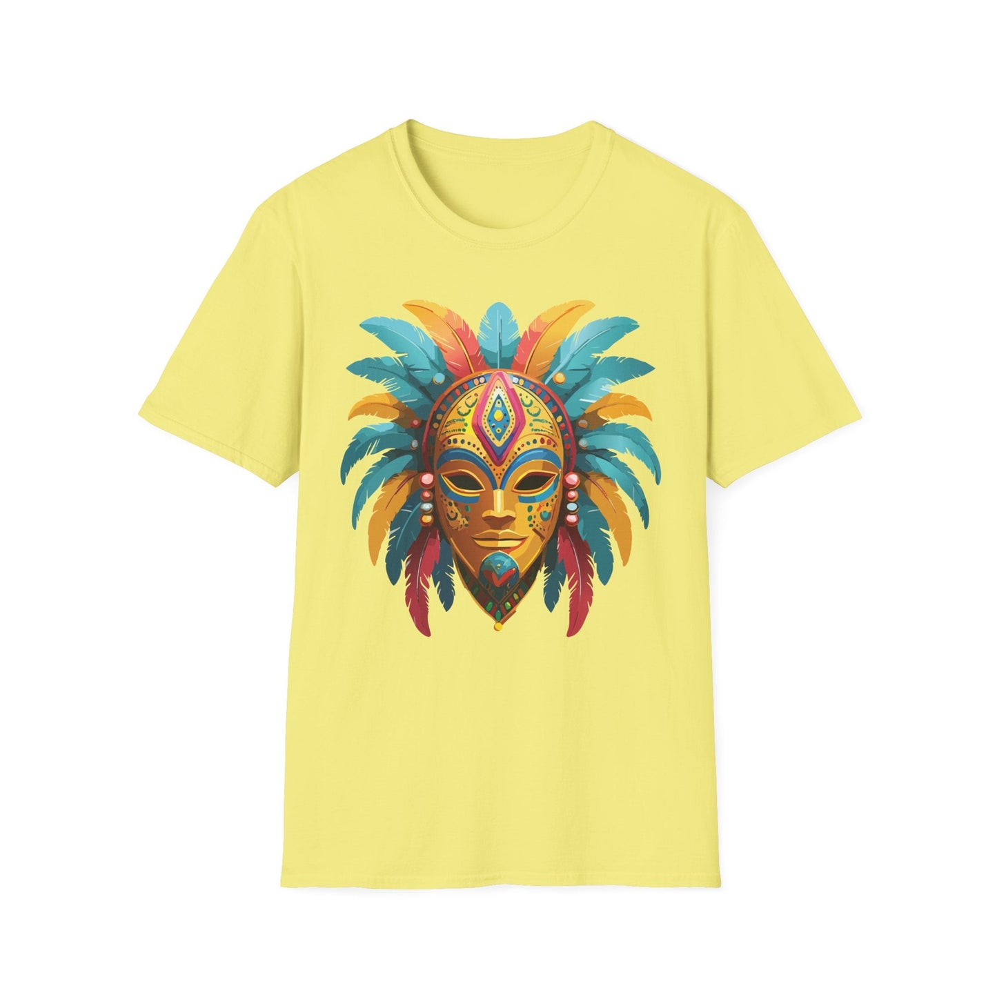 Unisex Mask Tee Shirt Masquerade Design Softstyle Gildan 64000 Comfortable Cotton Tee