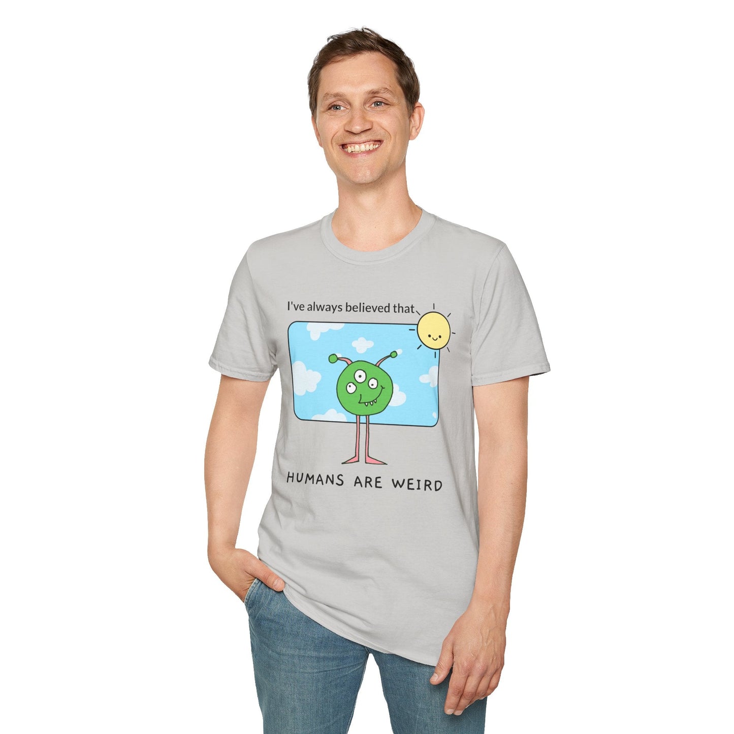 Alien Cartoon Humans Are Weird TShirt