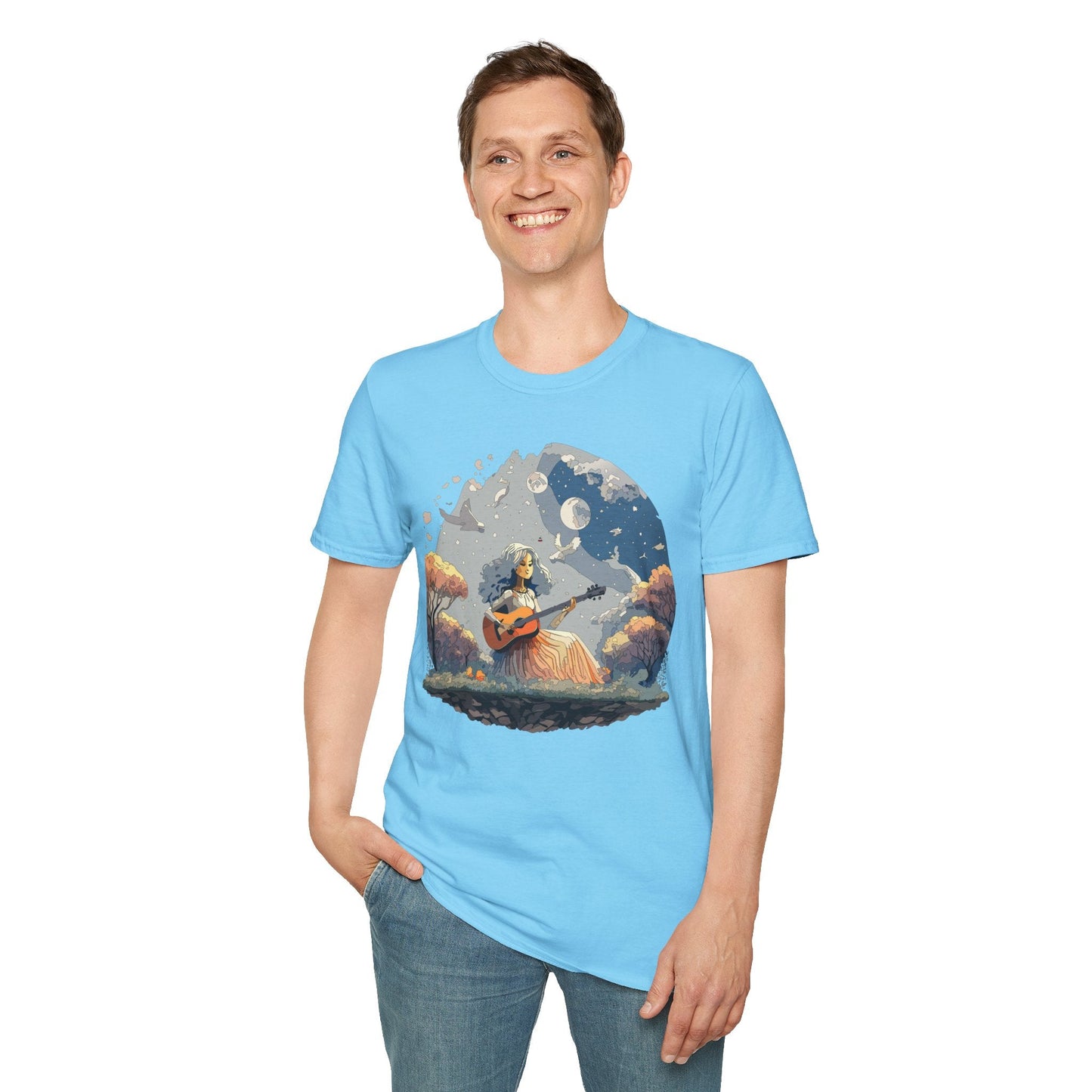 Womens Graphic T Shirt Art Design Tee Unisex Softstyle Cotton Shirt Everyday Comfort Durable Wear