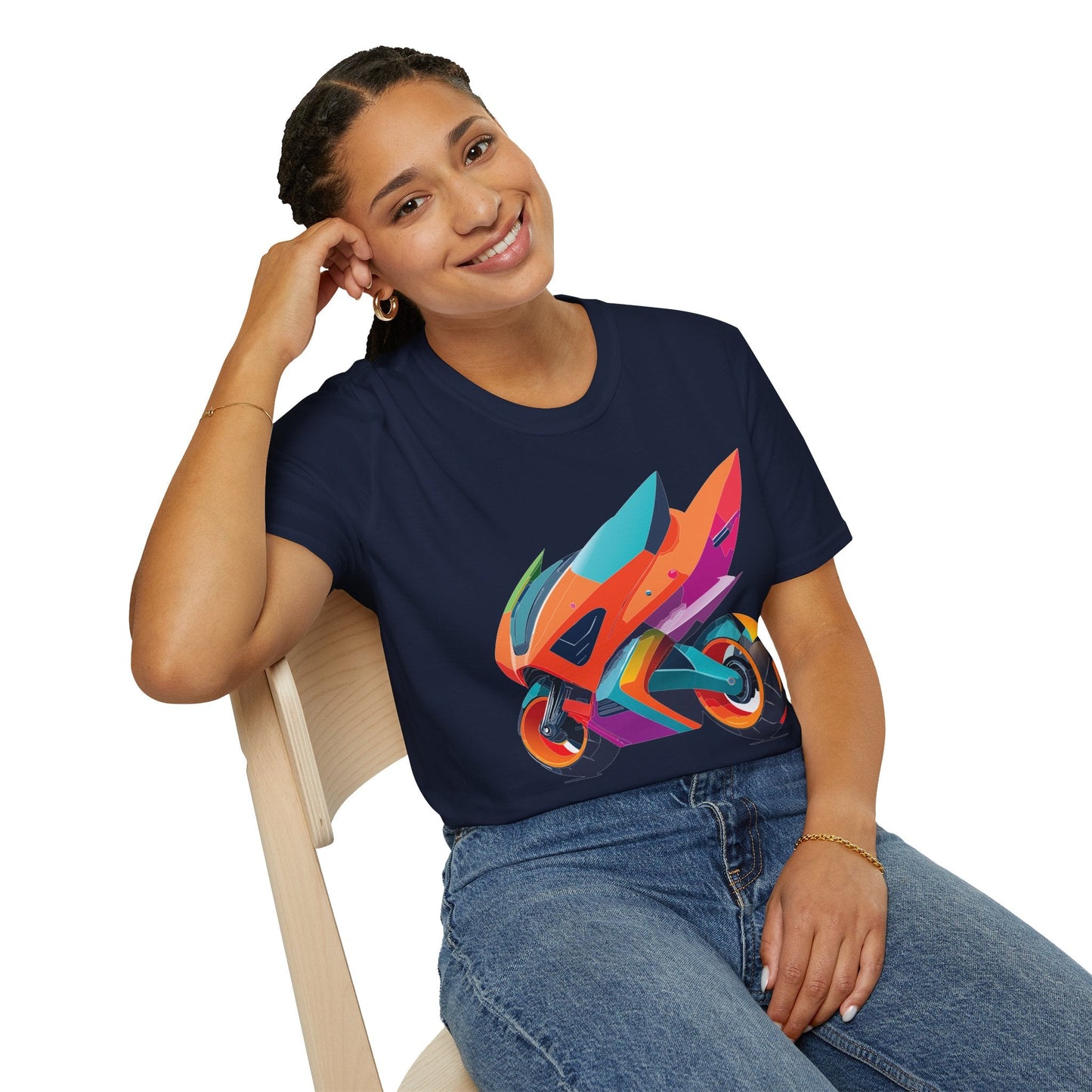 Bike Graphic Unisex Cotton Motorcycle Art Design Tee 3