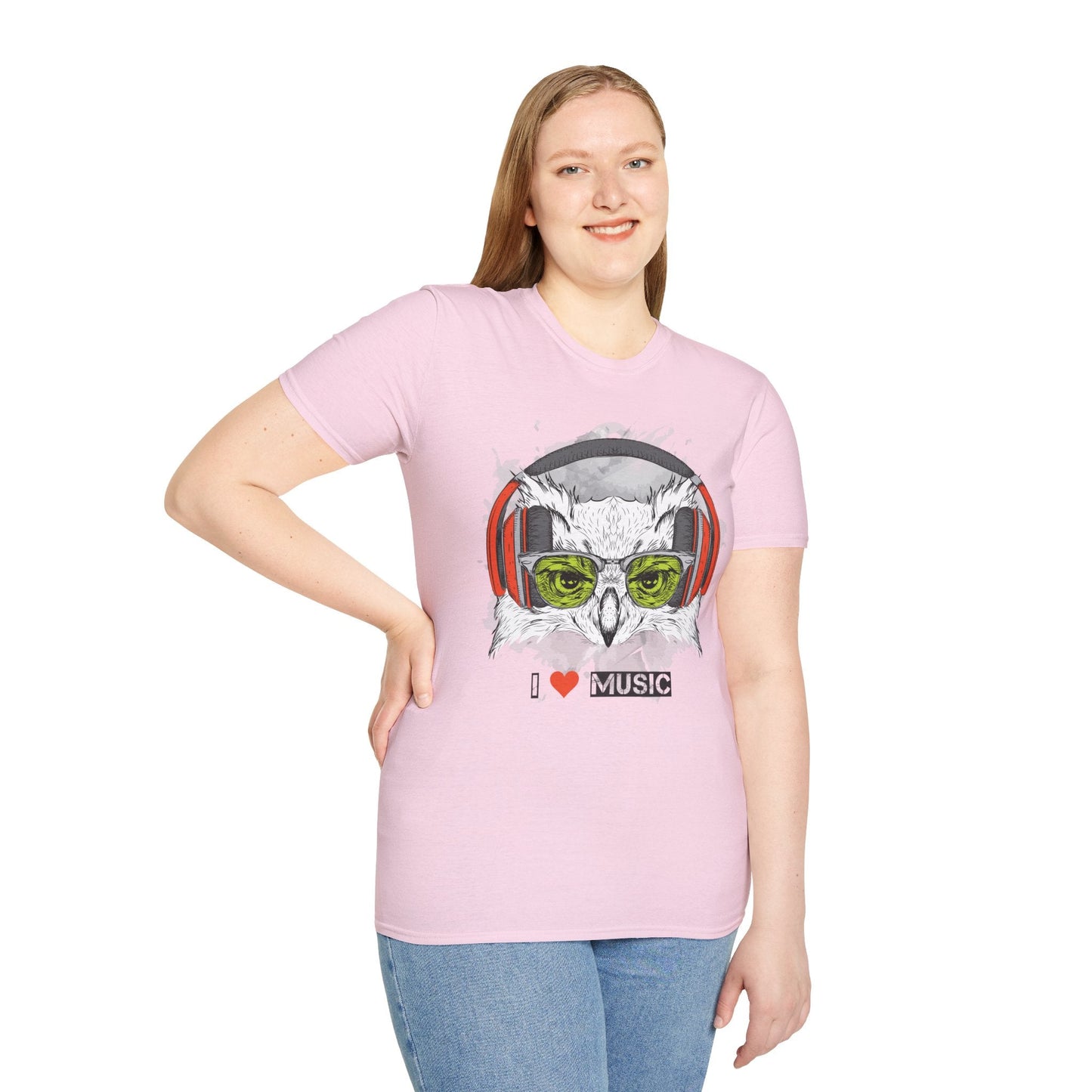 I Love Music Animals Shirt Unisex Tee With Headphones Graphic Design For Music Lovers