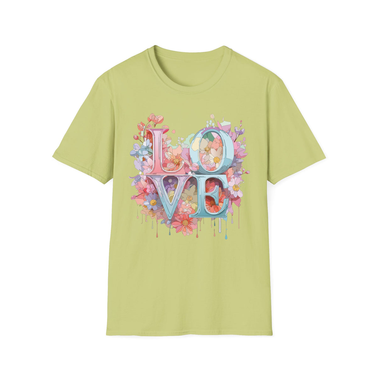 Floral LOVE Typography T-Shirt | Flower Letters Tee