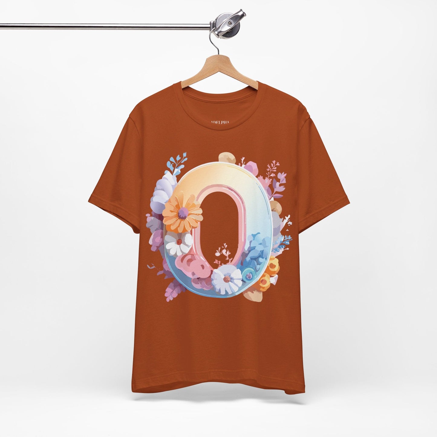 Letter O Shirt Unisex Graphic Tee Vintage Inspired Artwork By Adelpha Premium Short Sleeve