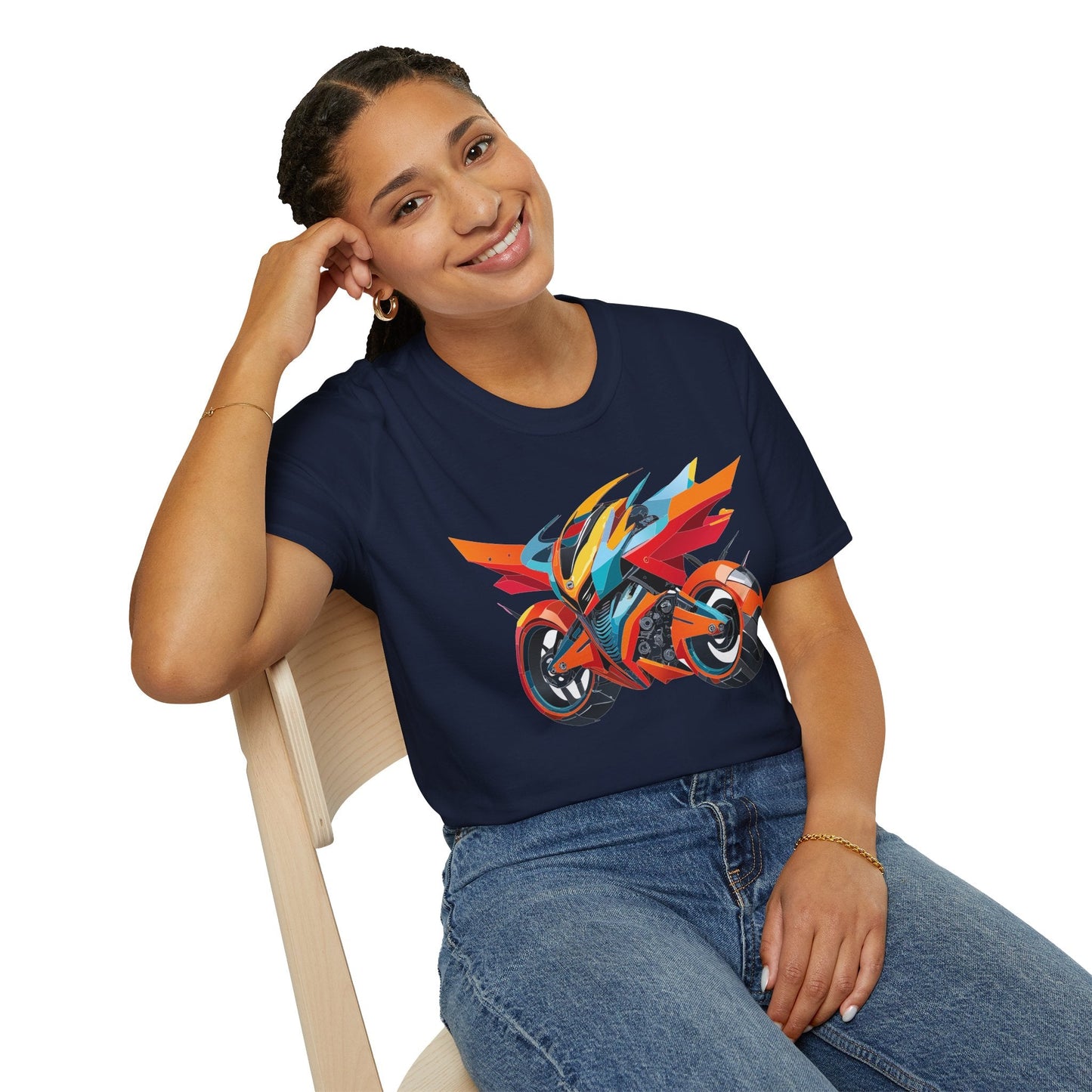 Bike Graphic Unisex Cotton Motorcycle Art Design Tee 1