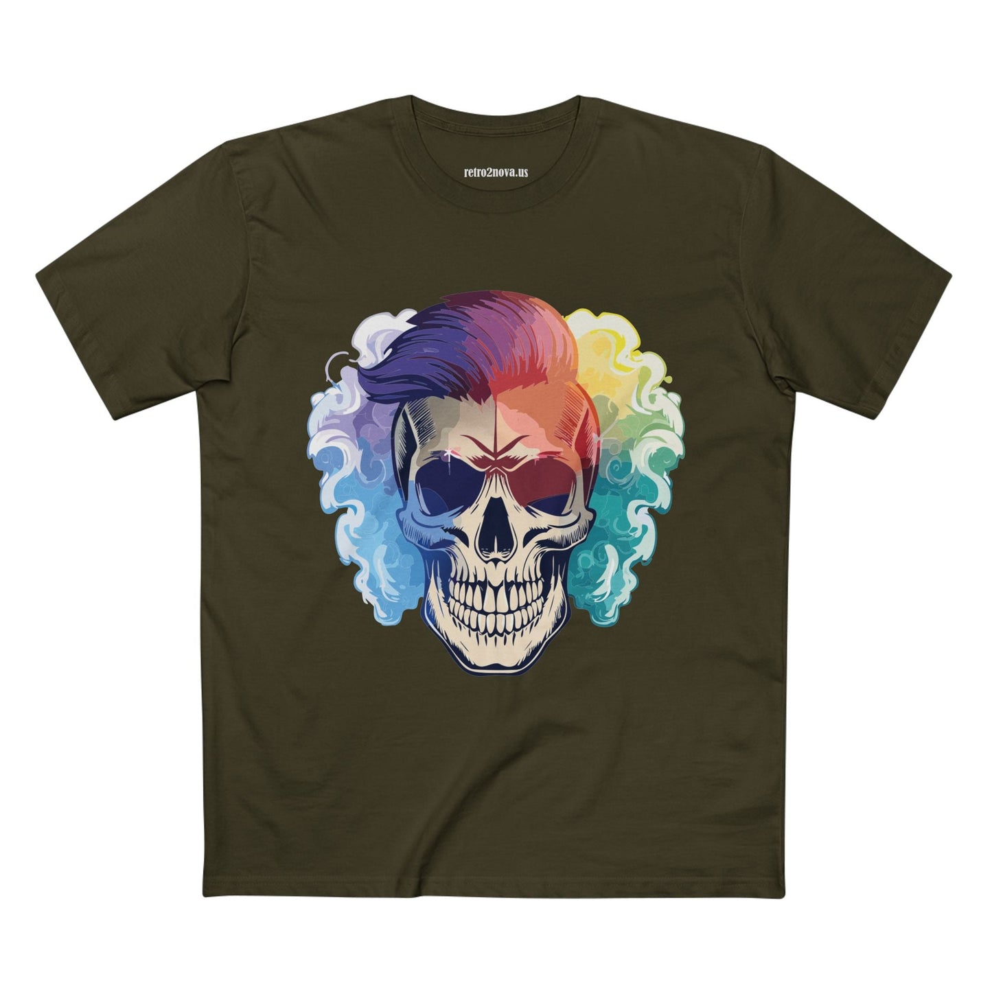 Retro2Nova Skull Shirt Unisex Premium Cotton Tee With Original Art Design Skeleton Graphic