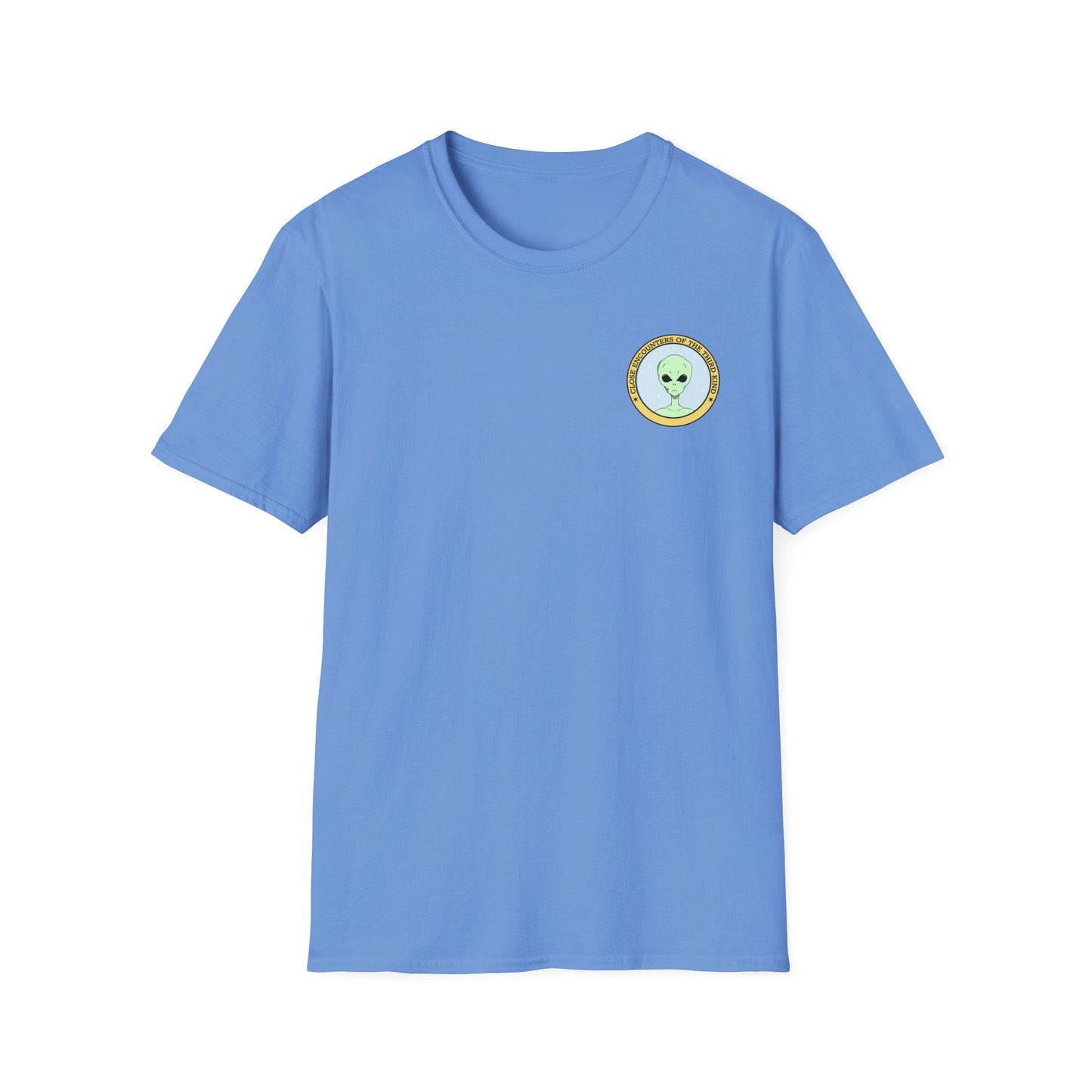 Alien Badge TShirt  Small Chest Logo I Believe Retro Space Tee
