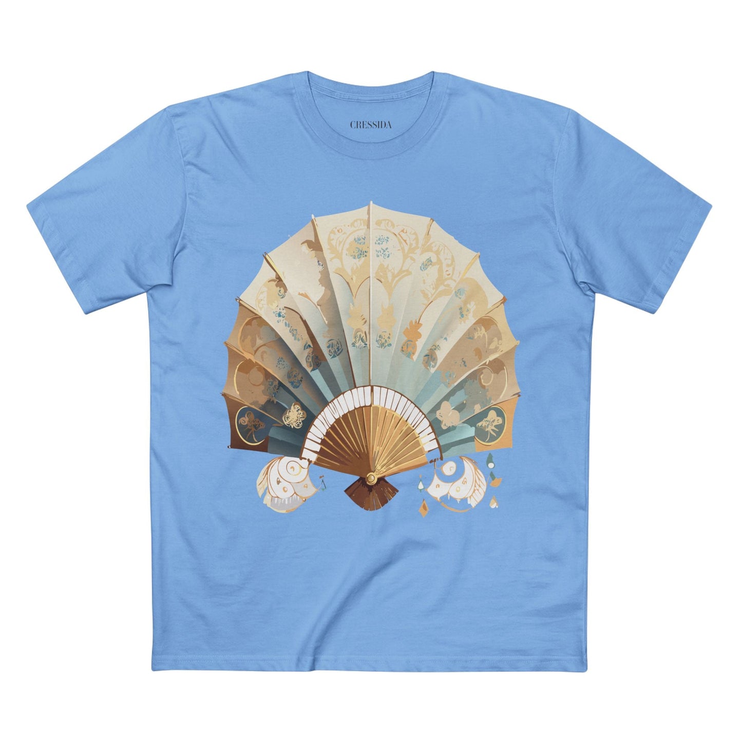 Antique Fan Graphic Design T-Shirt Unisex 100 Cotton Floral Carnival Artwork Tee 14