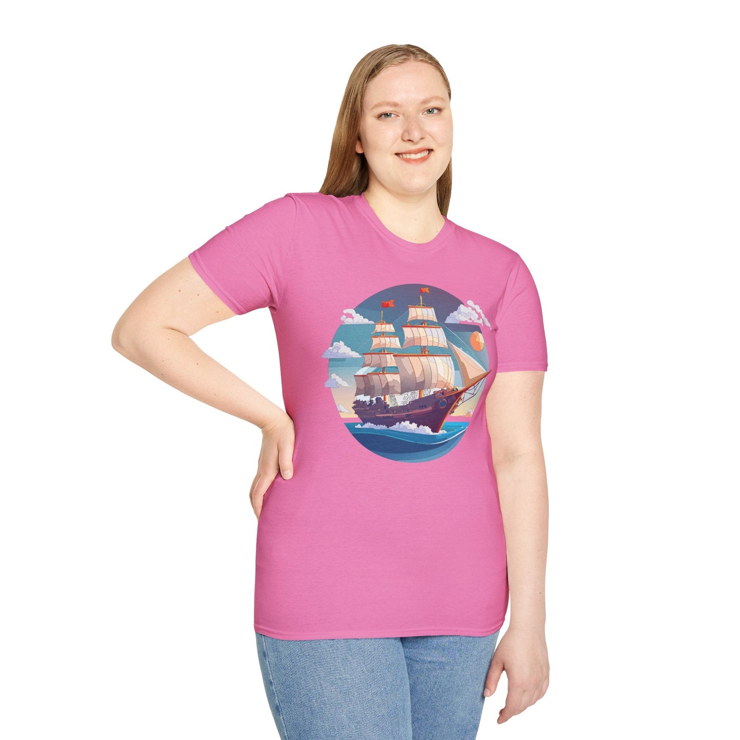 Nautical Ship T Shirts Frigate T Shirts Vessel Tee Shirt Unisex Softstyle T Shirt