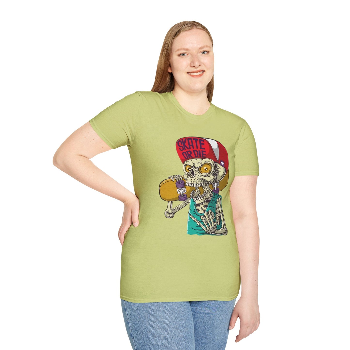Skull T Shirt Skeleton Tee Unisex Softstyle Cotton Gildan 64000 Graphic Tee For Everyday Wear