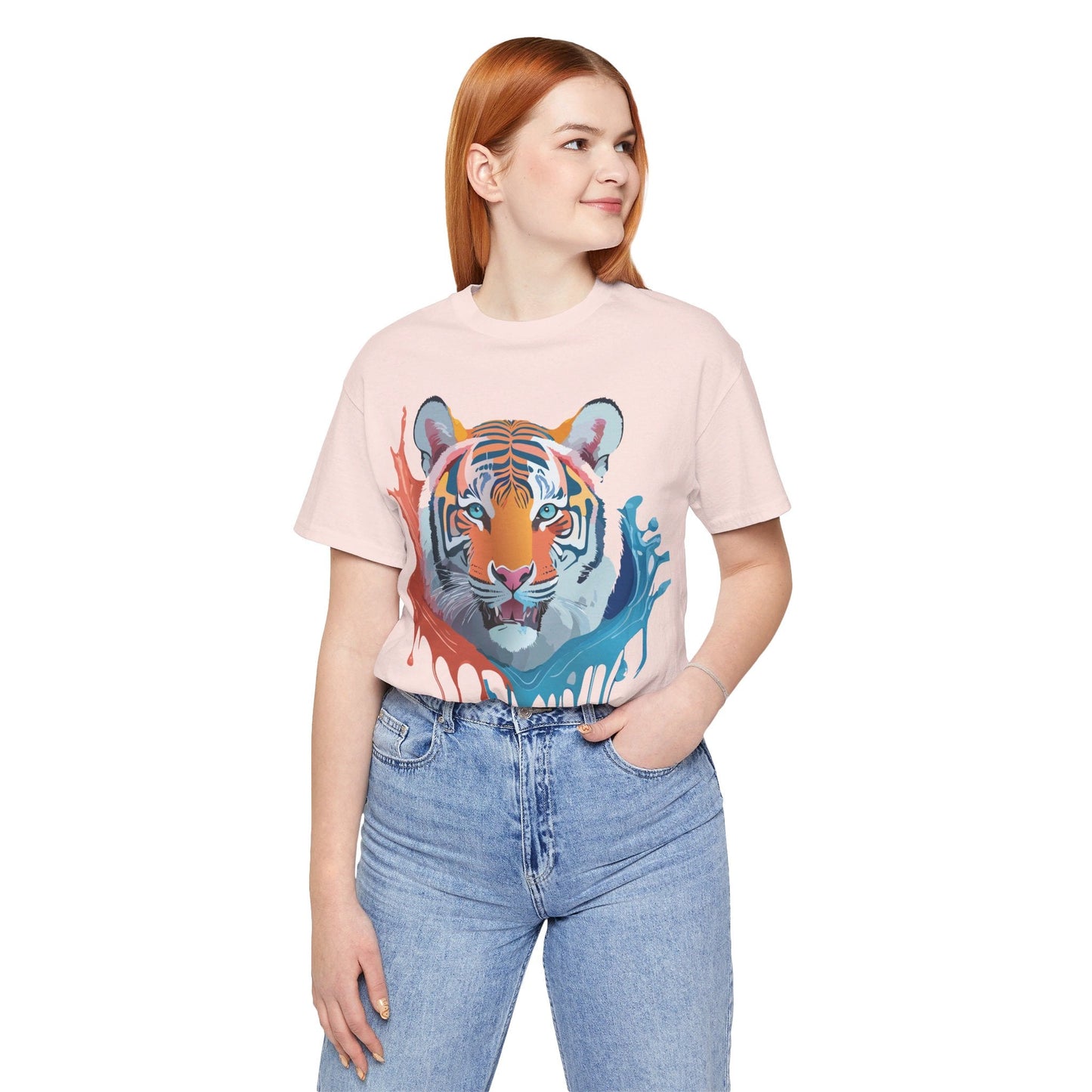 Tiger Graphic Unisex 100 Cotton Vintage Art with Animal Tee 22