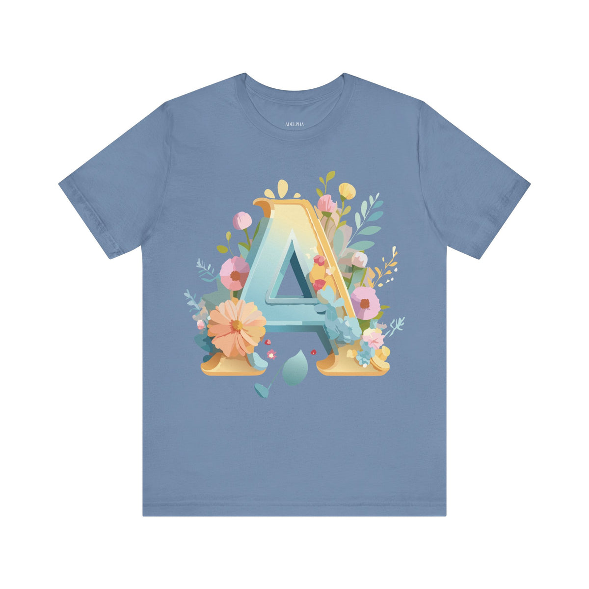 Letter A Graphic Unisex Cotton Bella+Canvas Tee with Art Letter Design