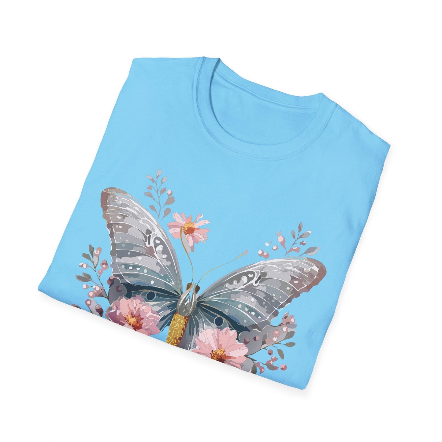 Butterfly Themed Unisex T Shirt Softstyle Monarch Gildan 64000 Ring Spun Cotton Tee