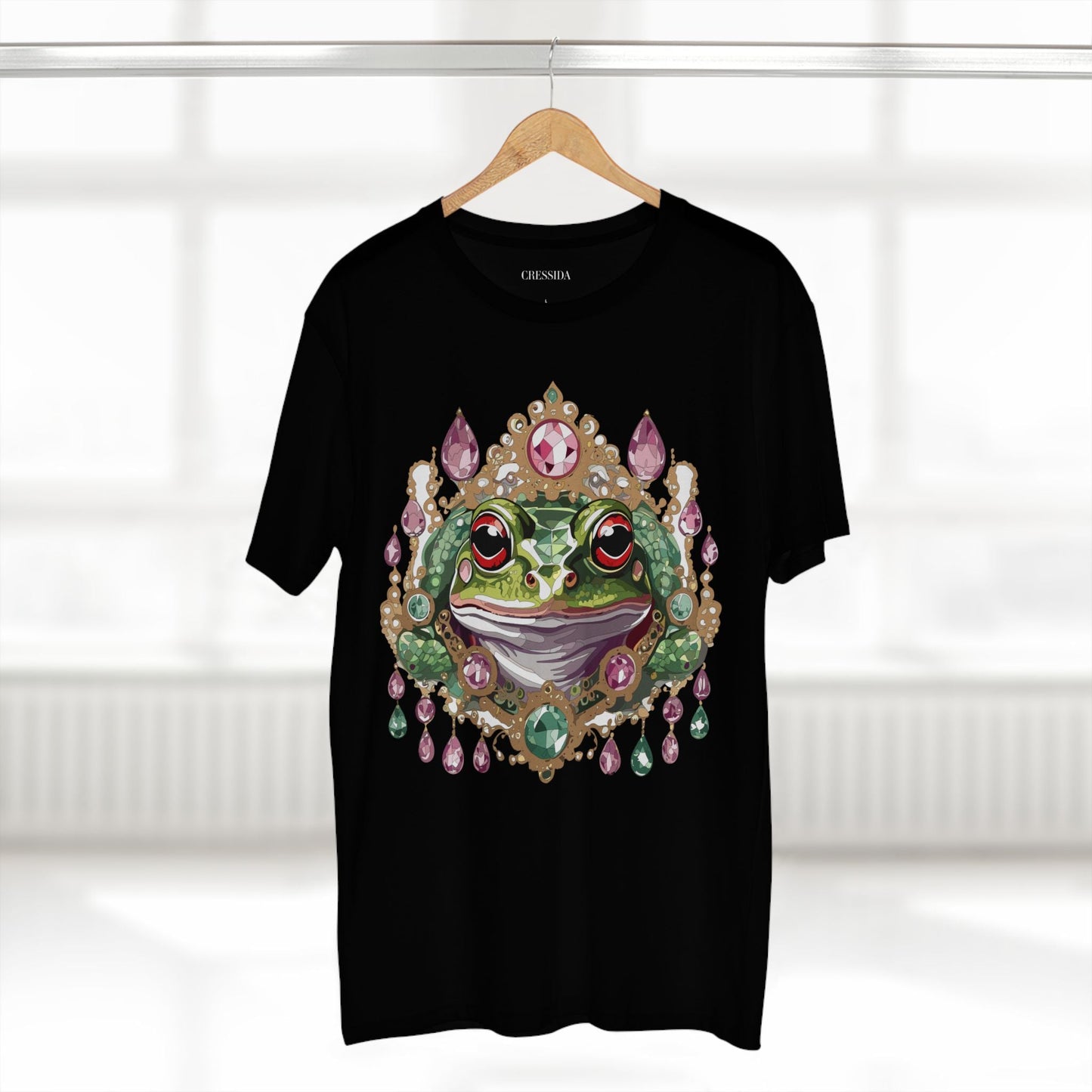 Frog Graphic Unisex 100 Cotton Tee With Unique Animal Golden Medallion Art Design 26