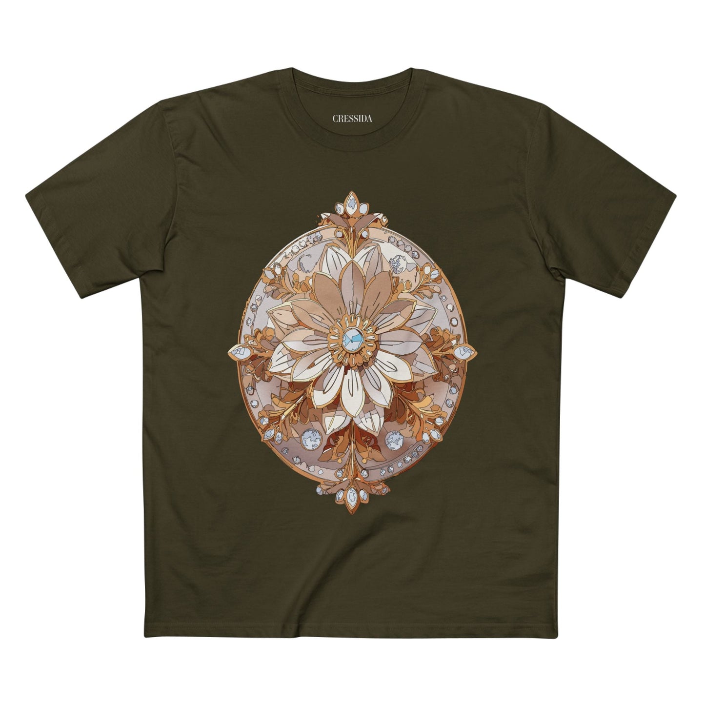Floral Graphic T-Shirt Unisex 100 Cotton Art Design with Antique Flowers Tee 12